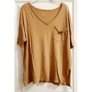 Aerie oversized brown v neck tshirt